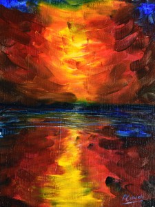 Sunset Painting for sale in deep husky reds