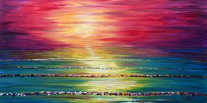 Sunset ocean painting for sale Saunton Sands
