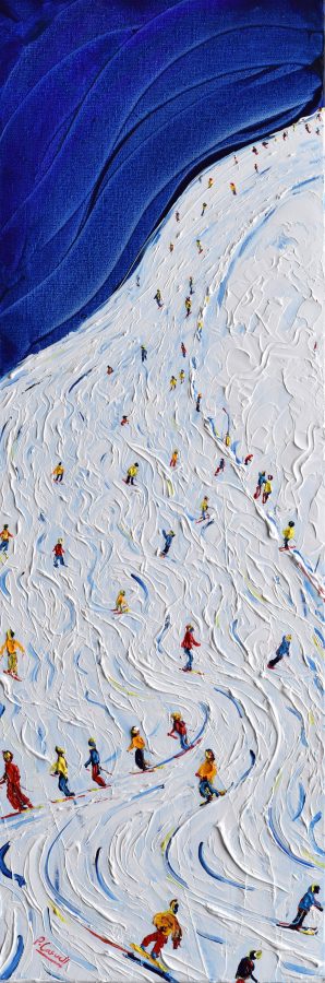 Tignes Skiing Snowboarding Painting For Sale