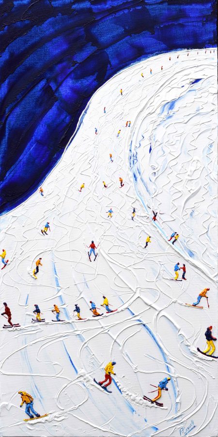 Tignes and Val d'Isere Skiing and Snowboarding Painting
