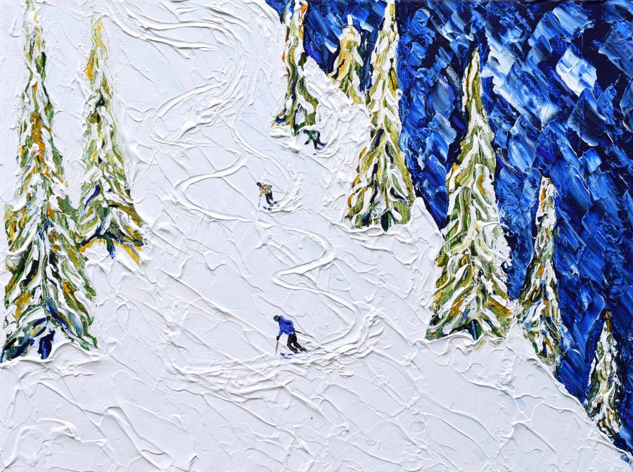 Skiing Painting Print