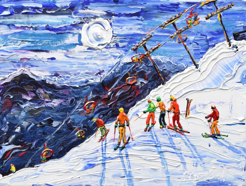 Ski Art Prints from Morzine ski art paintings by Pete Caswell