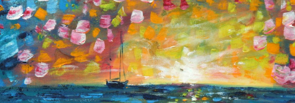 Colourful Oil Painting For Sale Sailing in Antigua