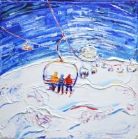 Tignes skiing painting for sale