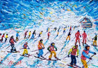 Val d'Isere Ski Painting and Ski Print