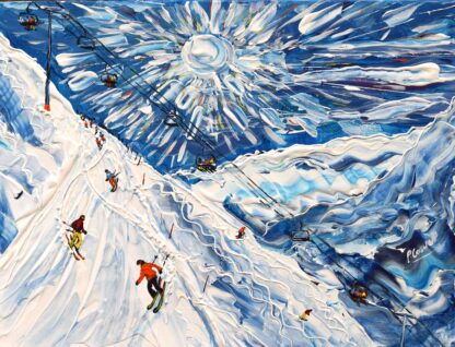tignes val d'Isere ski painting ski print