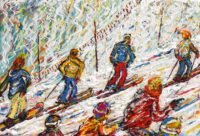 Courchevel Meribel Skiing Snowboard Paintings