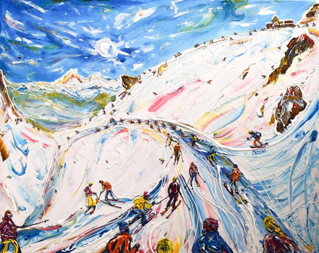 3 Valleys Ski Art Paintings