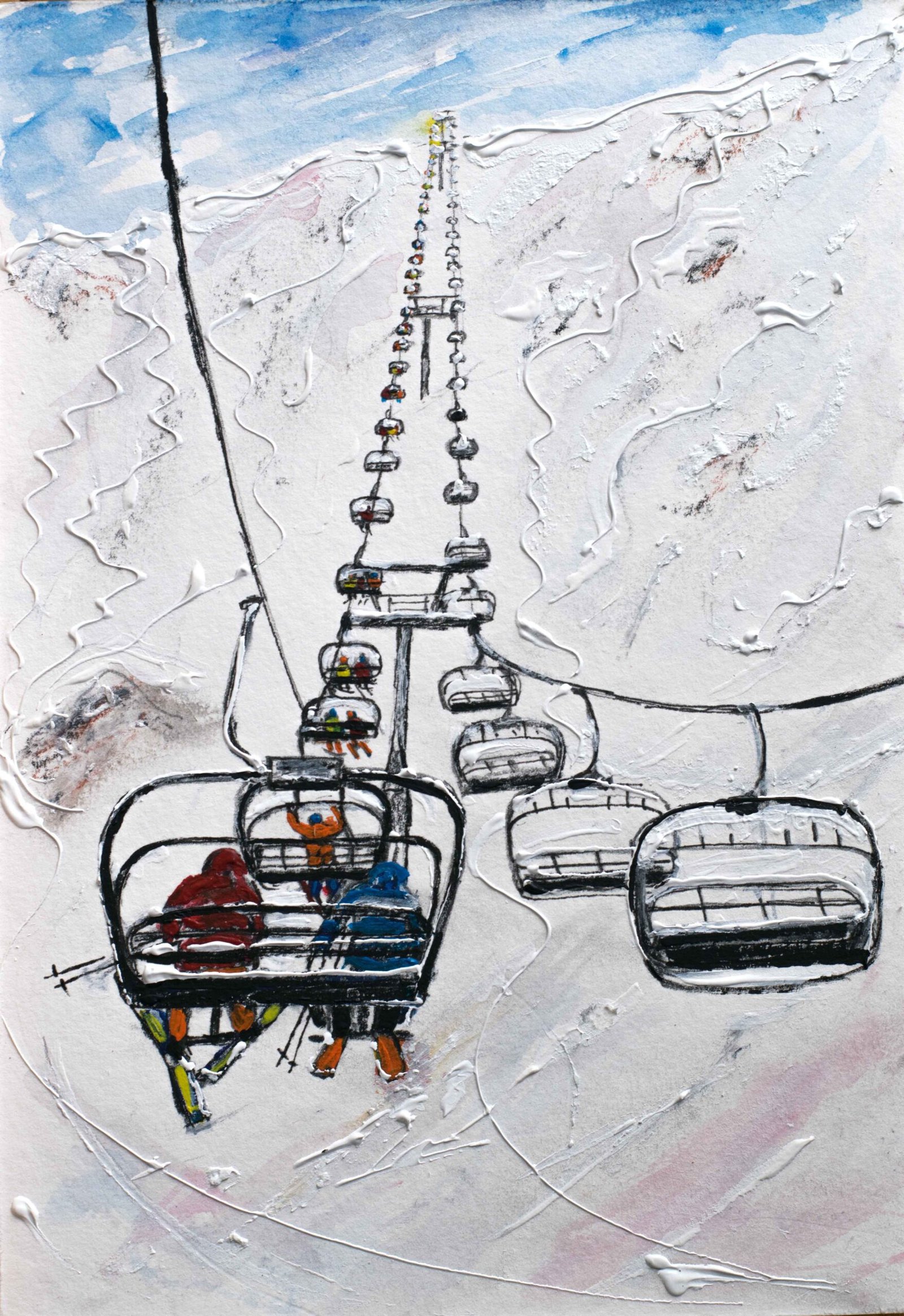 Ski art painting Tignes