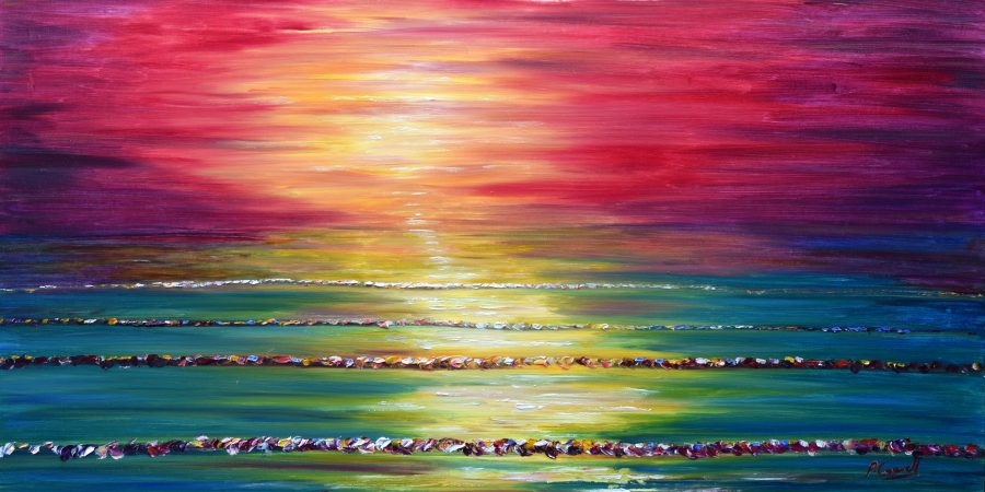 Large Sunset Painting Print For Sale