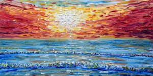 Large sunset painting for sale