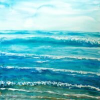 Turquoise Putsborough Painting for sale