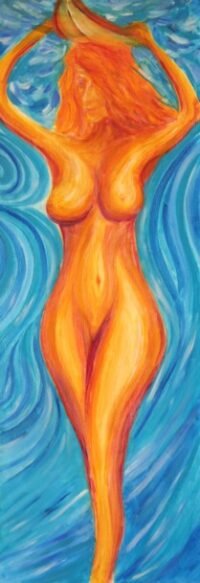 Naked surf lady painting for sale