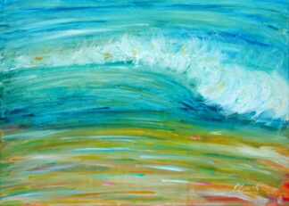 Putsborough beach waves painting