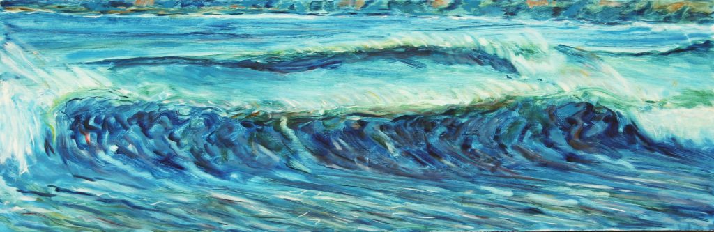 wave surf oil painting for sale at Croyde Bay