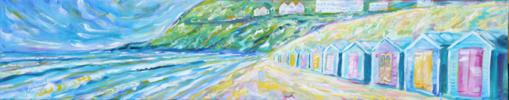 Beach Huts at Saunton Sands Painting For Sale