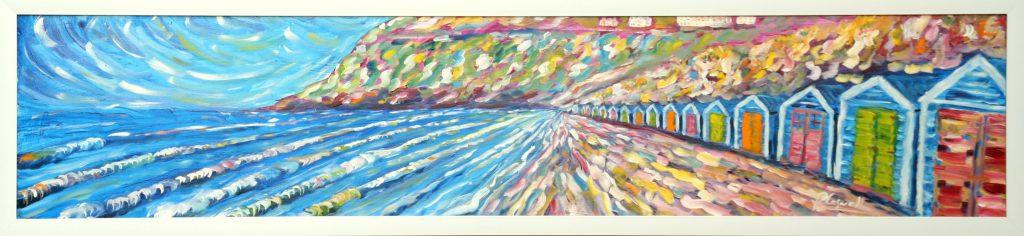 Saunton sands Beach Huts painting for sale