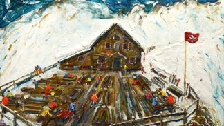 Verbier Cabane Mont Fort Ski Painting