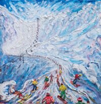 Verbier Ski Art Painting