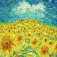 Impressionist Sunflower Oil Painting