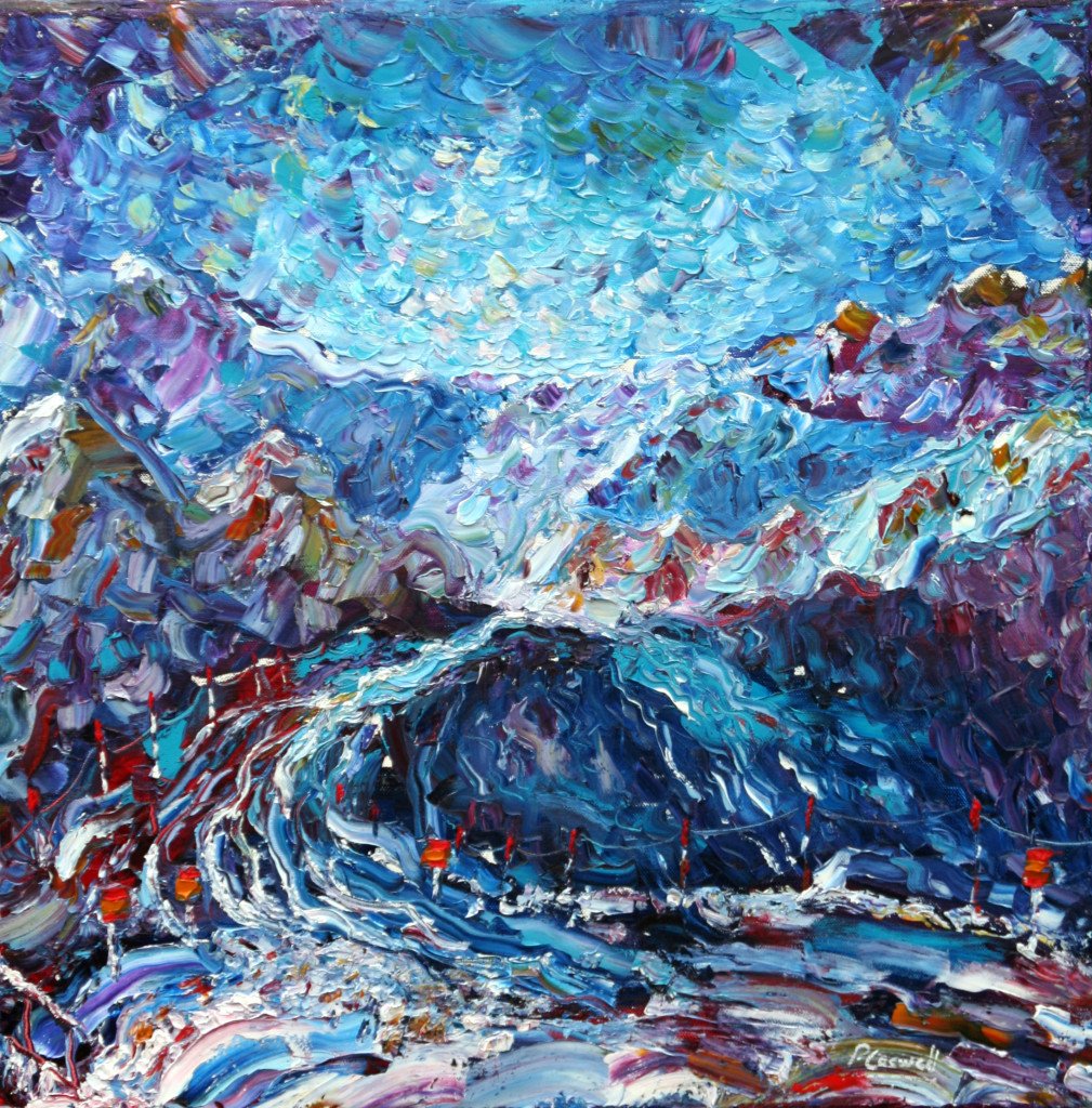 Snowboard painting for sale Mt Fort verbier