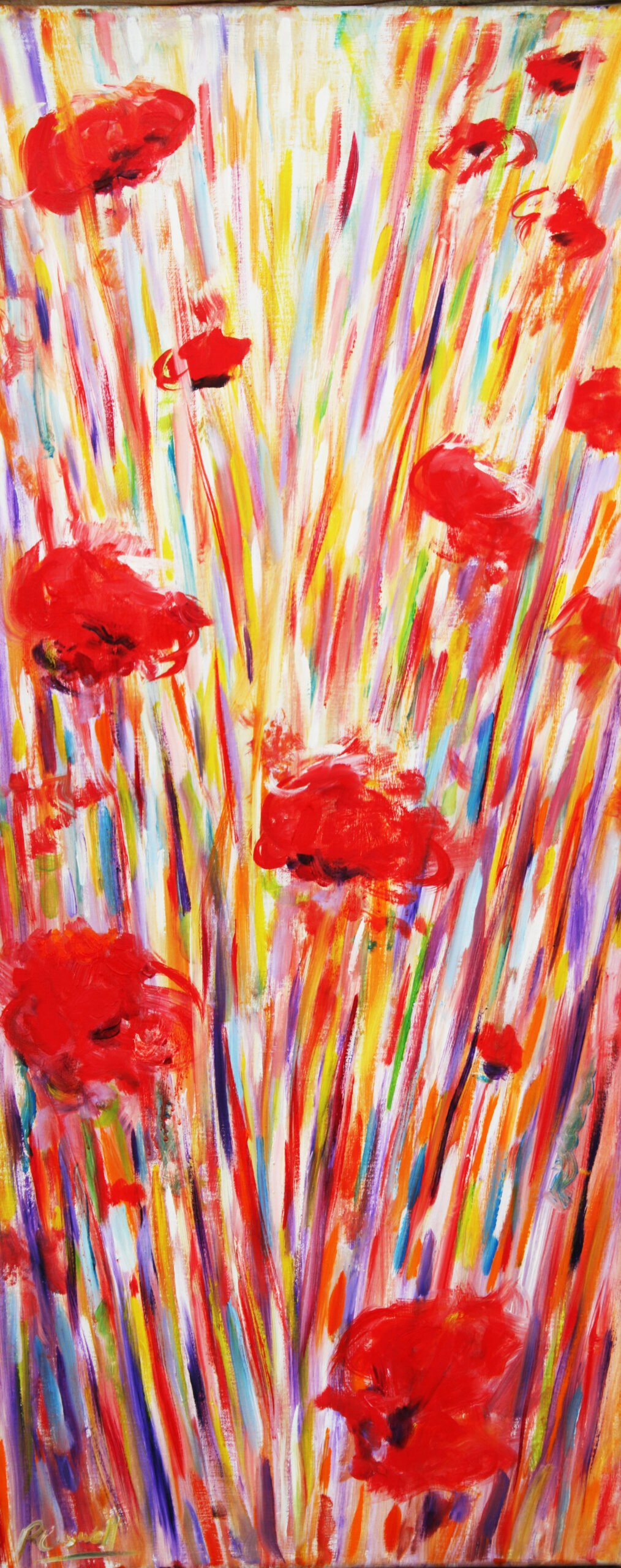 Poppies Painting in Corn Fields - Image 1