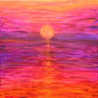 Putsborough Beach II Sunset Painting For Sale