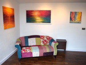 Paintings on display at The Gallery Lodges