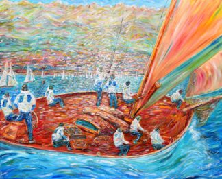 Cannes Sailing Painting Classic Yachts