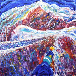 Chamonix Vallee Blanche skiing painting for sale