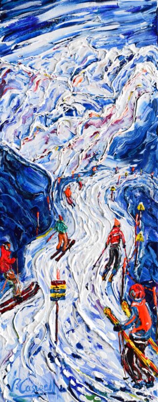 Verbier Mt Fort Ski Painting