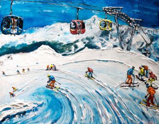 Gondola ski lift Art Meribel Val Thorens Courchevel 3 valleys