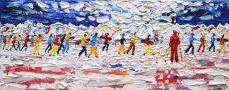 Val D'Isere Tignes Skiing Painting For Sale