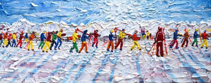 Tignes & Val d'Isere ski art painting Grande Motte