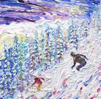 Les Arcs and La Plagne, Paradiski Skiing and Snowboarding paintings and prints collection