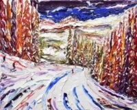 Woods to Klosters via Schifer Skiing Painting