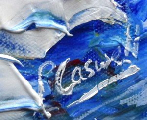 p. caswell signature on a painting