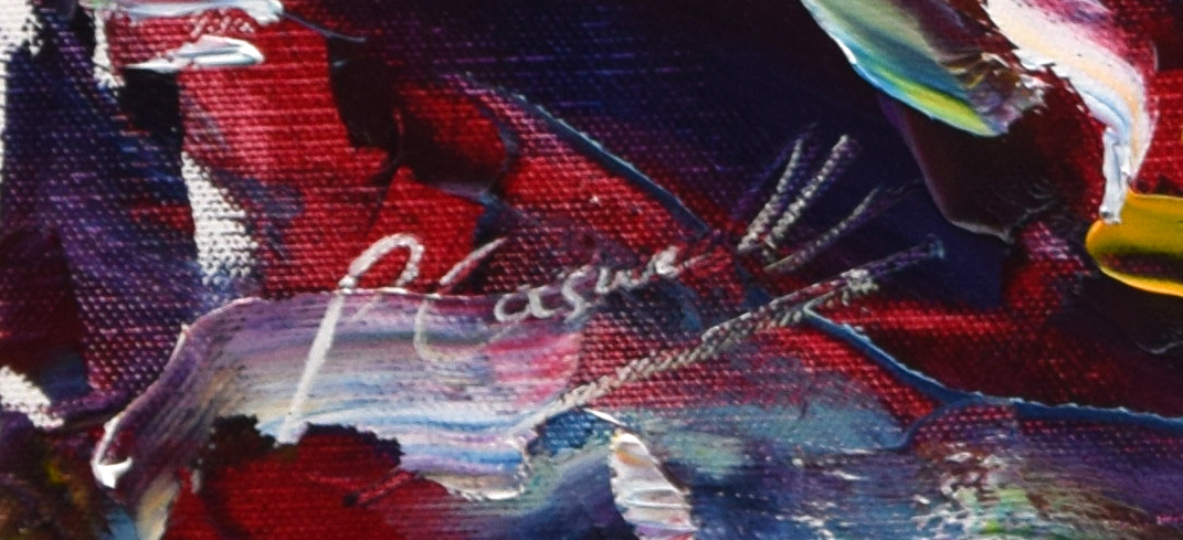 p. caswell signature on a painting