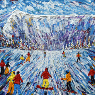 Megeve skiing painting