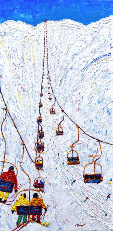 Valluga St Anton Off Piste Skiing Painting