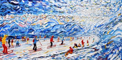 Tignes and Val d'Isere Grande Motte Skiing and Snowboarding Painting