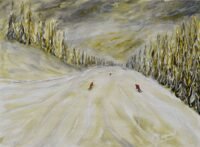 Megeve L' Alpette Skiing Painting