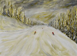 Megeve skiing painting