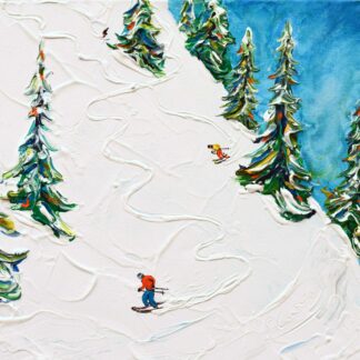 Les Gets Morzine off piste ski painting