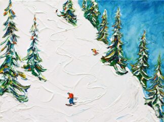 Les Gets Morzine off piste ski painting