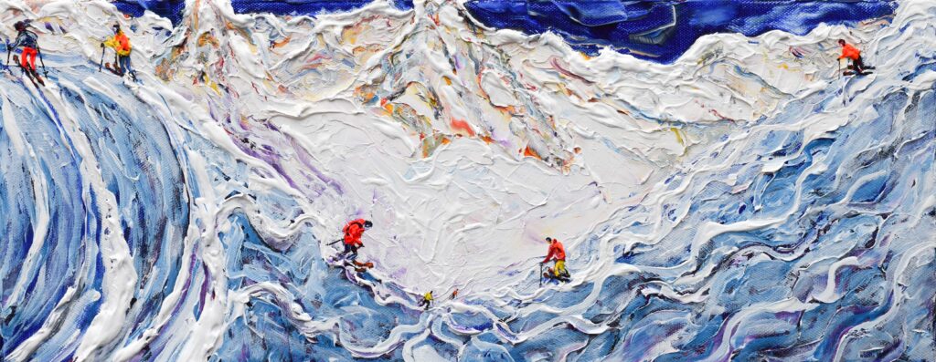 St Anton Off Piste Ski Painting and Ski Print