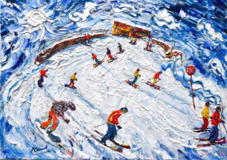 St Anton Ski Painting and Ski Print