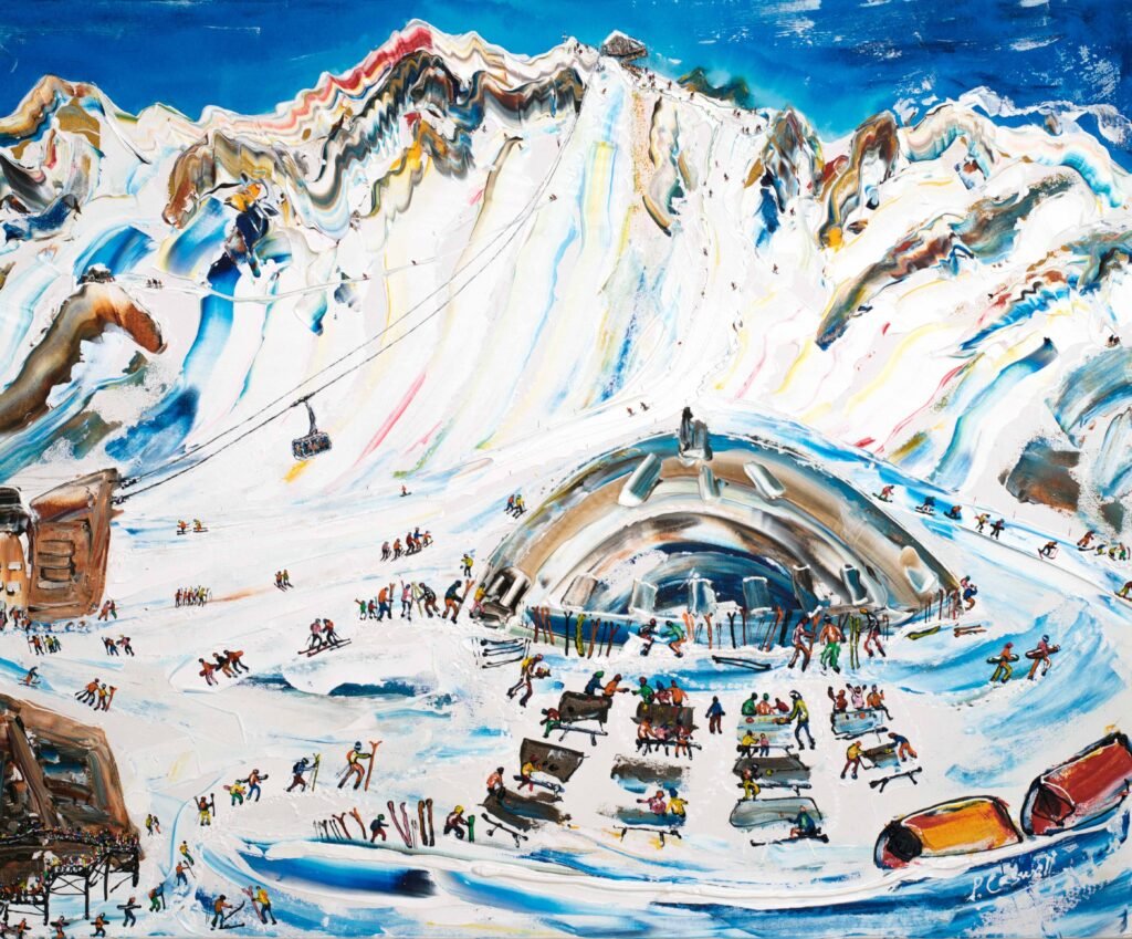 Ski Art Paintings Switzerland