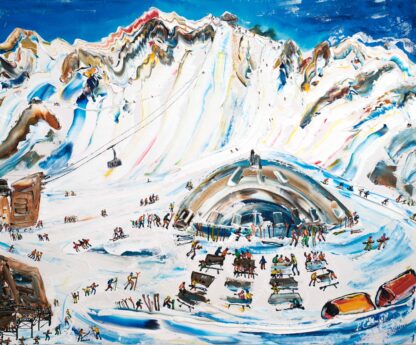Verbier Mont Fort Ski Art Painting