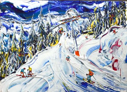 Les Arcs Mt Blanc Ski Painting near La Plagne